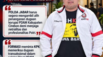 FORMASI Desak Polda Jabar Ambil Alih Kasus PDAM Tirta Jati, KPK Diminta Awasi Seleksi Direksi